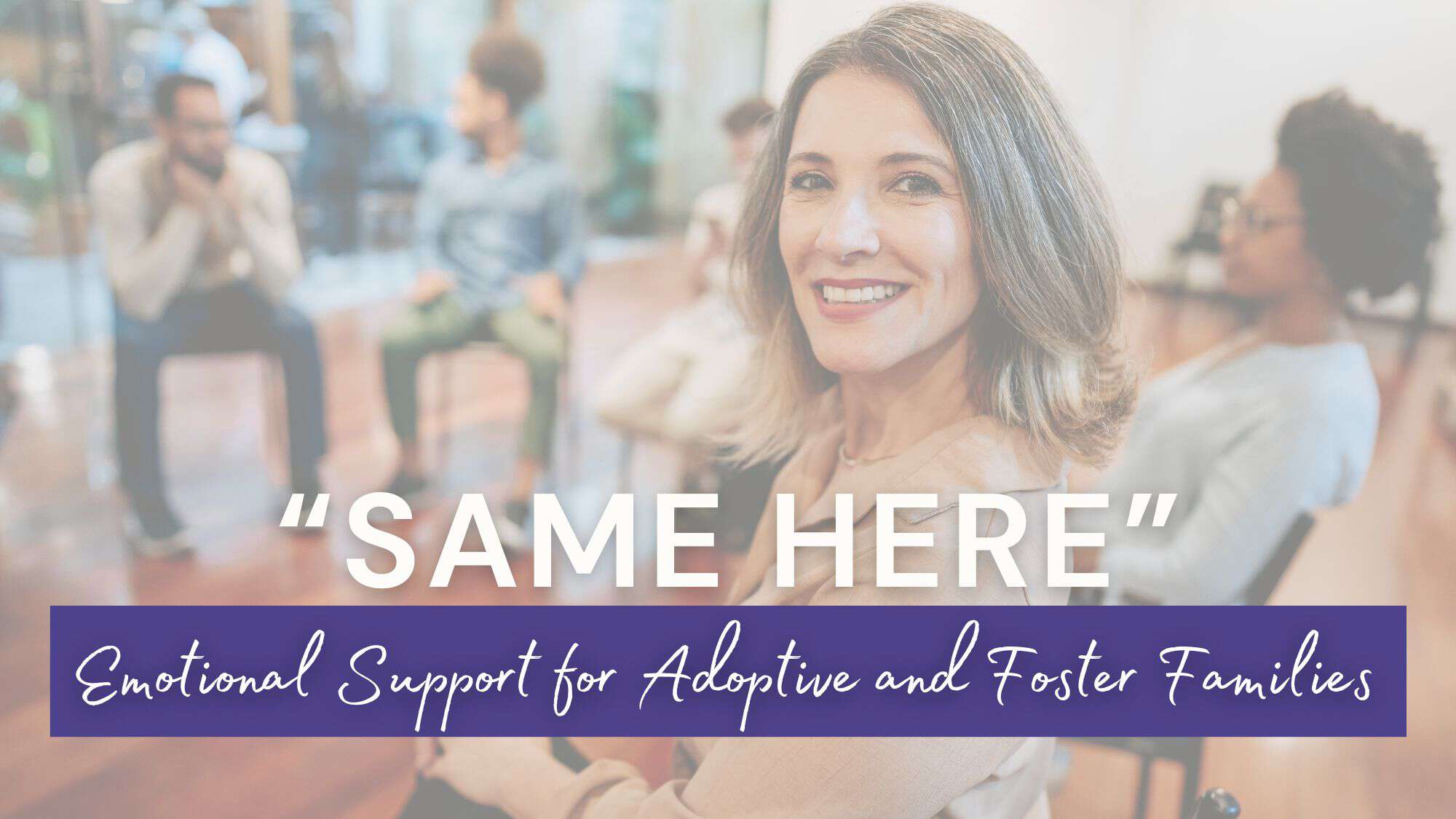 Woman smiling in support group