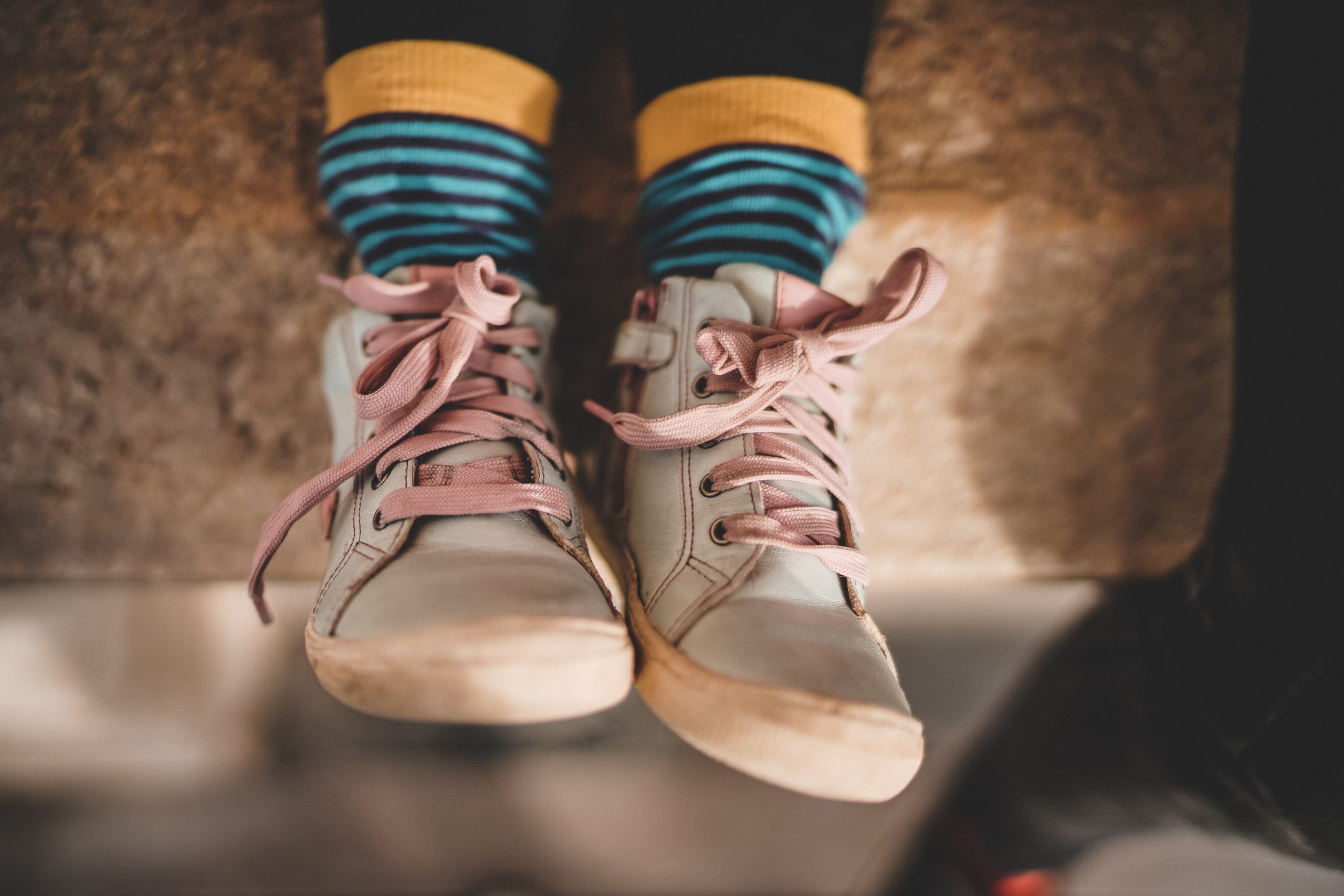 Close up of girl's shoes