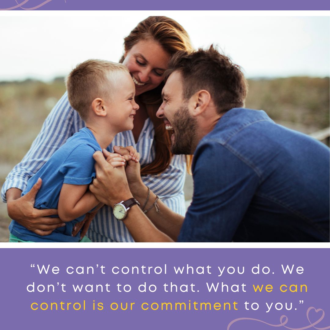 A smiling family of four enjoys playful time together in a sunny park, illustrating the joy of adopting a child and the enduring strength of Jesus’ love.